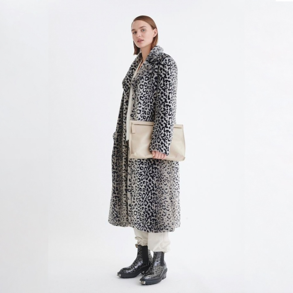 NWOT In Wear Faux Fur Leopard Jacket